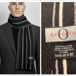 Orvieto Classic 100% Wool Striped Knit Scarf